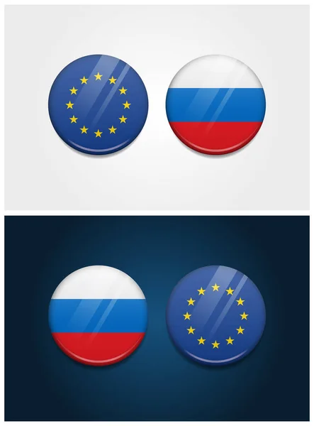 Europe Russia Flags — Stock Vector