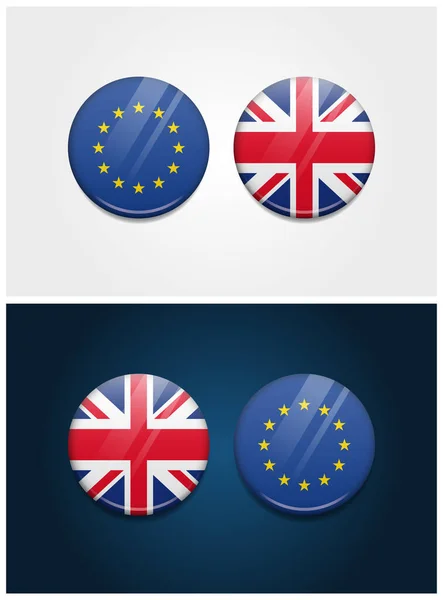 欧洲和联合王国回合旗帜 — 图库矢量图片