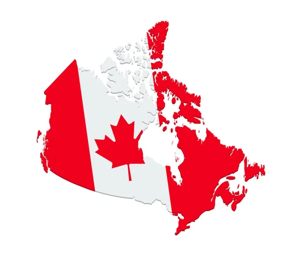 Kanadas Flaggvektorkarta — Stock vektor