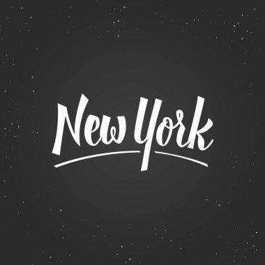 New York Şehri Kaligrafi Harfli Siyah Arkaplan