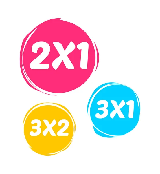 2X1 3X1 3X2 Marks Vector Set — Archivo Imágenes Vectoriales