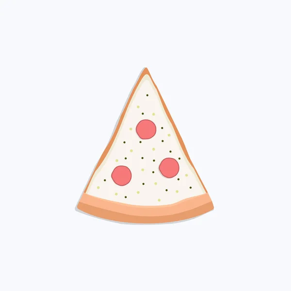 Icône Vectorielle Couleur Plate Pizza — Image vectorielle