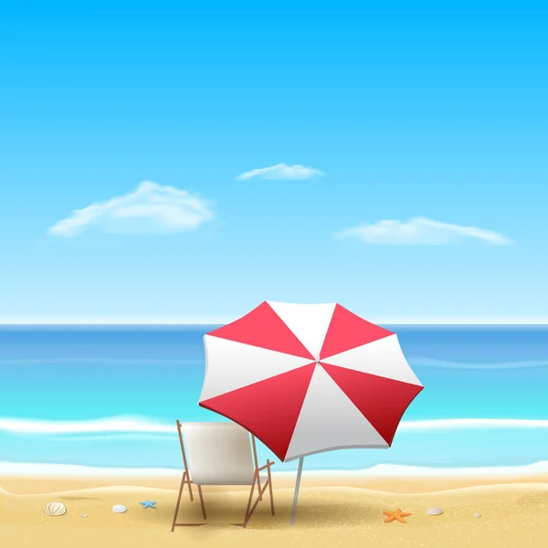 Strand Sommer Vektor Illustration — Stockvektor