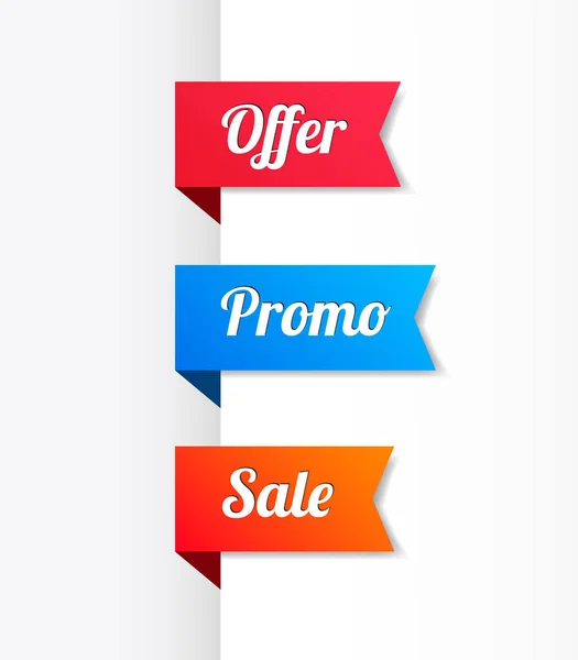 Aanbieding Promo Sale Linten Vectorset — Stockvector