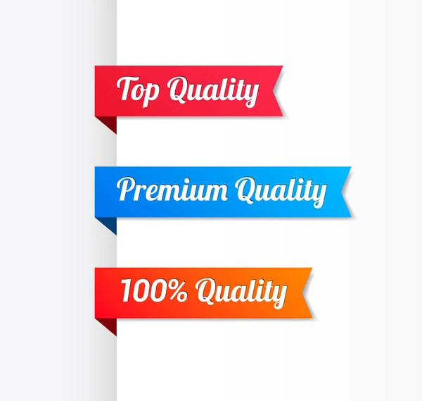 Top Quality Premium Quality 100 Quality Ribbons Vector Set — Vetor de Stock