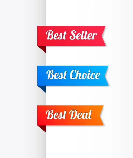 Najlepiej Sprzedający Się Najlepszy Wybór Najlepsze Oferty Wstążki Zestaw Wektorowy — Wektor stockowy