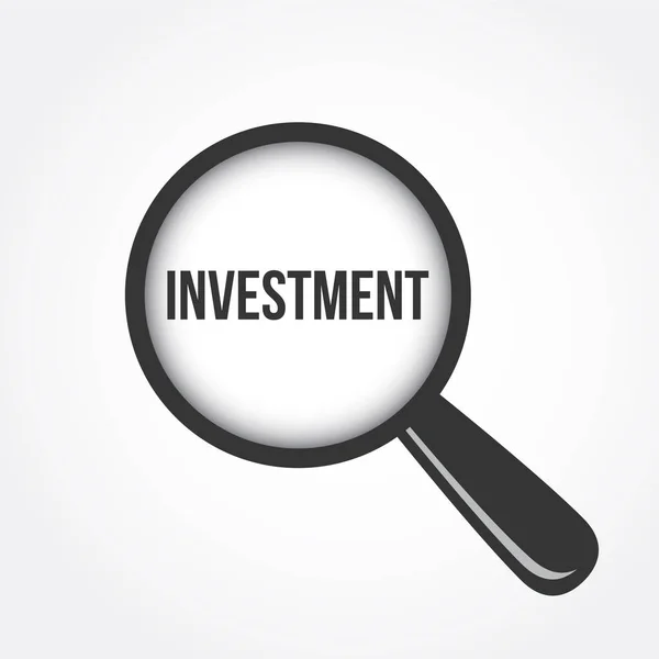 Investment Magnifying Glass Vector — Stockvector