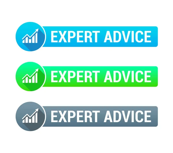 Expert Advies Banner Labels Set — Stockvector