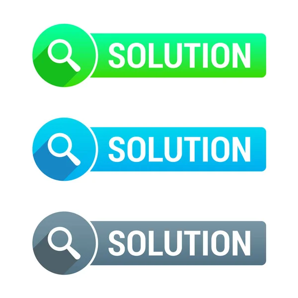 Set Etiquetas Banner Solución — Vector de stock