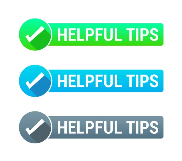 Hjälpsamma Tips Banner Etiketter Set — Stock vektor