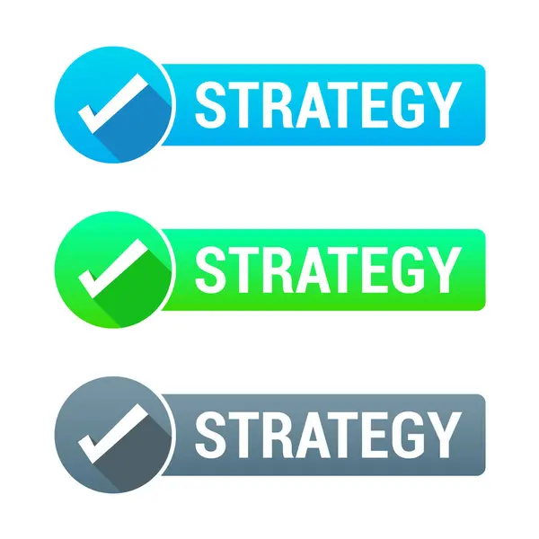 Strategy Banner Labels Set — Archivo Imágenes Vectoriales