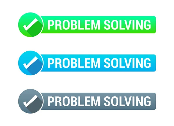 Problem Solving Banner Labels Set — Stock Vector