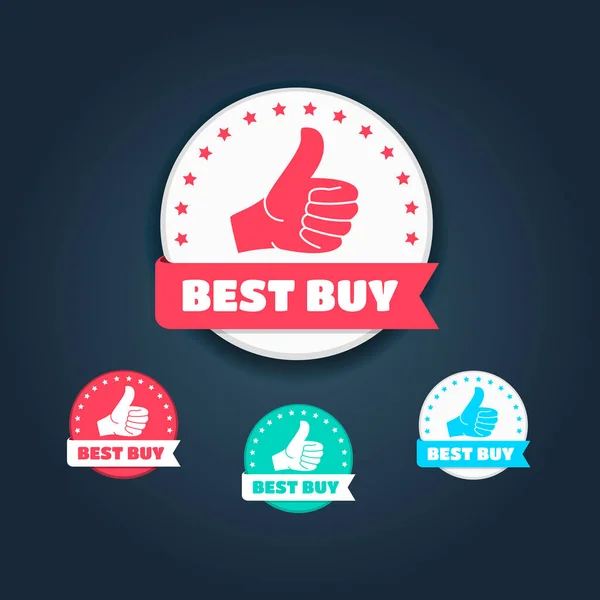 Best Buy Thumbs Labels Set — ストックベクタ
