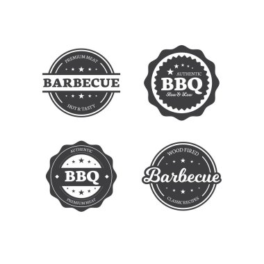 Barbekü Vektör Etiketleri Kümesi