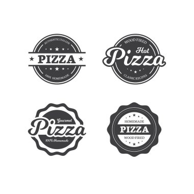 Pizza Vektör Etiketleri Kümesi