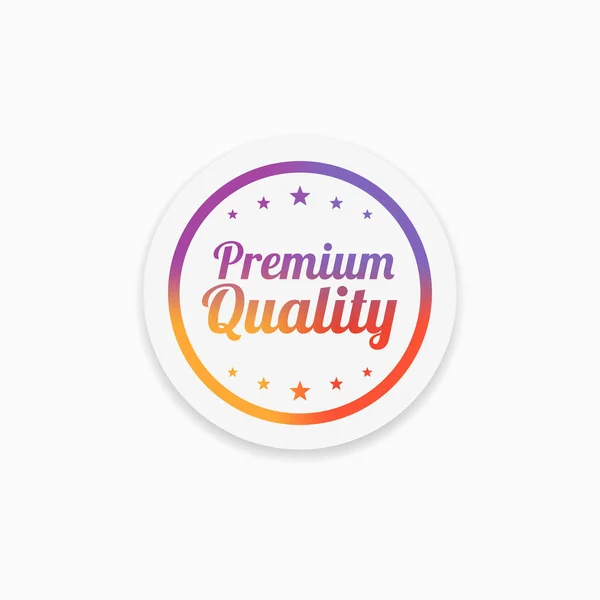 Etiqueta Vetor Redonda Qualidade Premium — Vetor de Stock