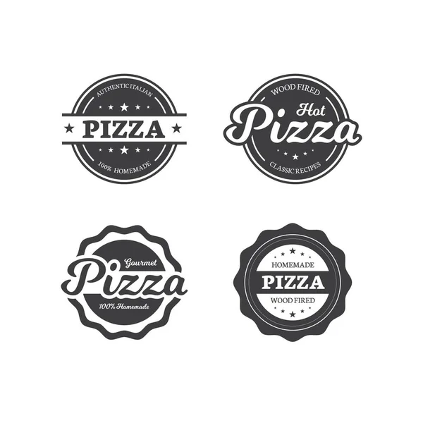 Набор Векторных Этикеток Пиццы — стоковый вектор