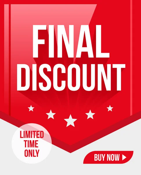 Final Discount Limited Time Shopping Vector Ribbon — Vector de stock
