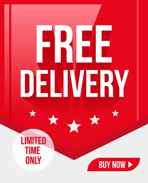 Free Delivery Limited Only Ribbon — Vector de stock