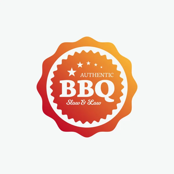 Barbecue Farbe Vektor Etikett — Stockvektor
