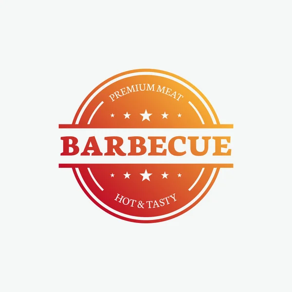 Barbecue Farbe Vektor Etikett — Stockvektor