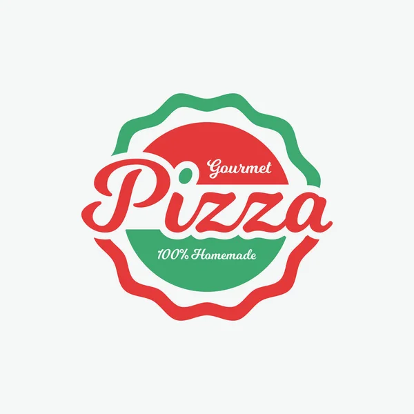 Étiquette Vectorielle Couleur Pizza — Image vectorielle