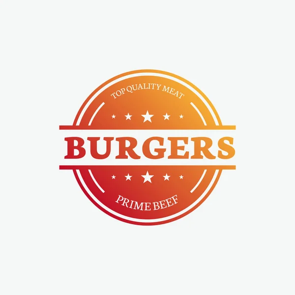 Burger Color Vector Label — Stockvektor