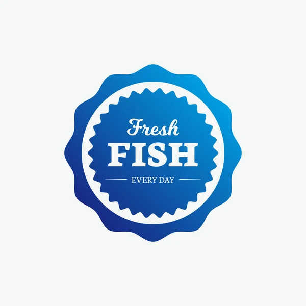 Meeresfrüchte Fisch Farbe Vektor Label — Stockvektor