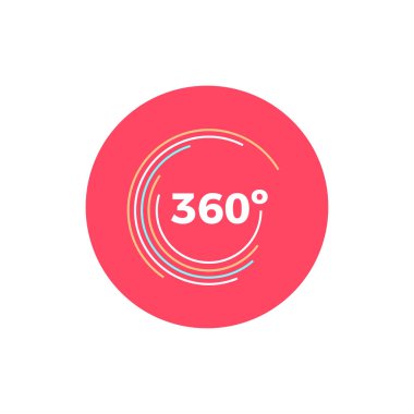 360 Derece Açı Renk Vektörü Simgesi
