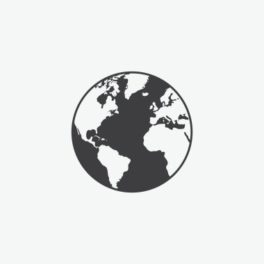 Dünya Küre Düz Vektör Simgesi