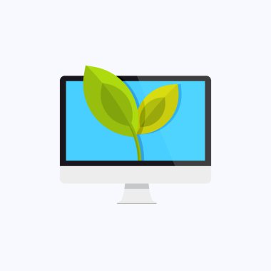 Bilgisayar Yaprağı Renk Vektörü Simgesi