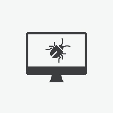 Virüs Virüsü Zararlı Bilgisayar Düz Vektörü Simgesi
