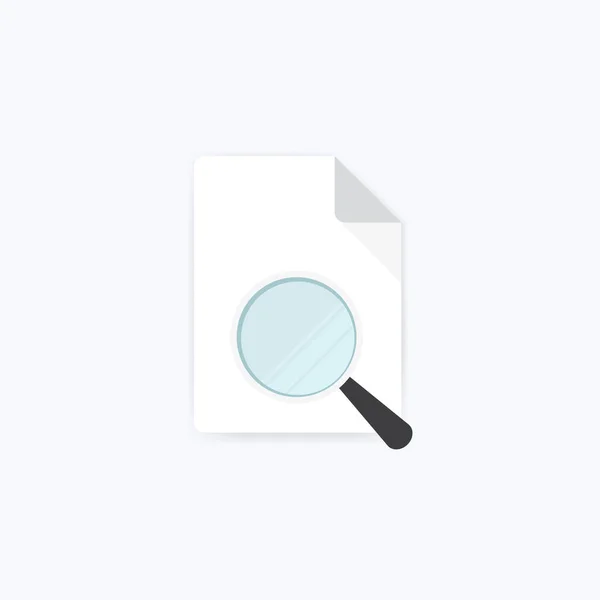 Document Magnifying Glass Color Vector Icon — Stockvector