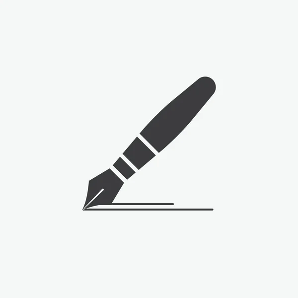 Fountain Pen Flat Vector Icon — Stock Vector