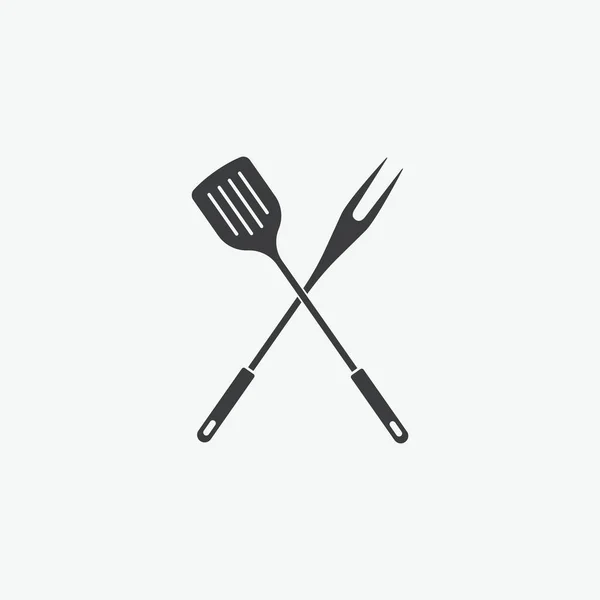 Spatula Barbecue Fork Vector Icon — Stock Vector