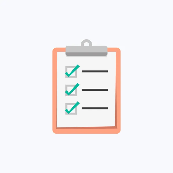 Klembord Checklist Kleur Vector Icoon — Stockvector