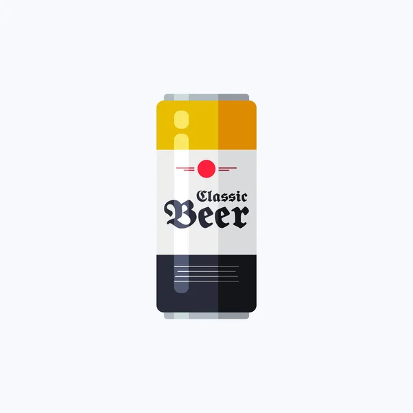 Lata Cerveja Cor Vetor Ícone —  Vetores de Stock
