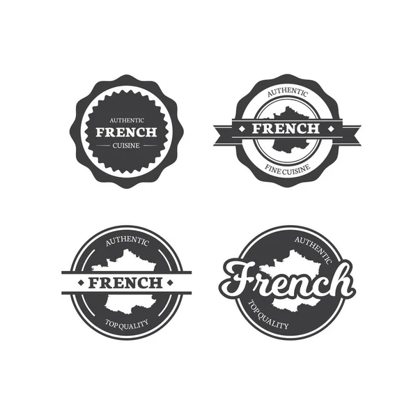 Etiquetas Cocina Restaurante Francés — Vector de stock