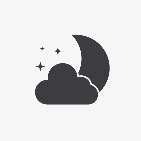 Night Flat Vector Icon — Stock Vector