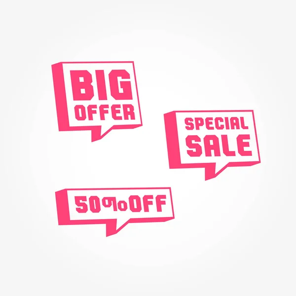 Big Offer Special Sale Tags — Vettoriale Stock