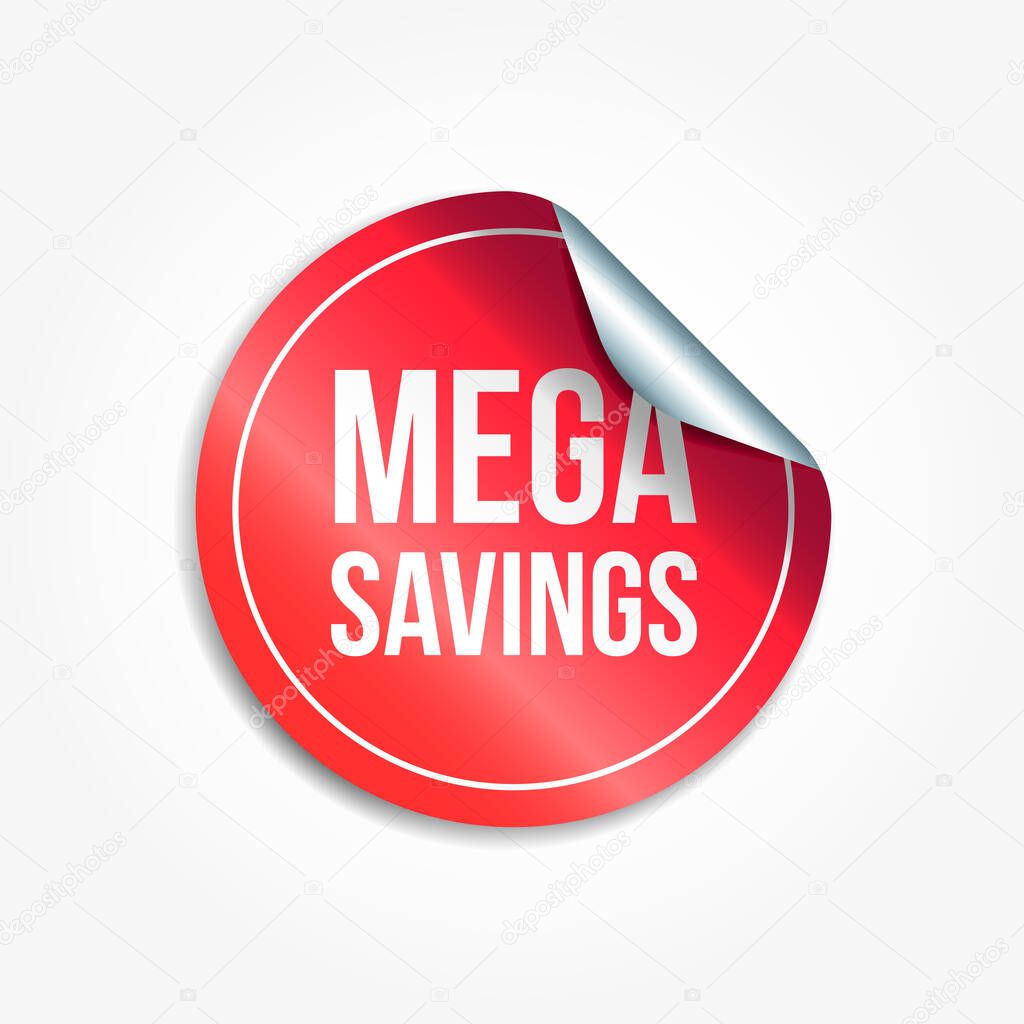 Mega Savings Shopping Vector Sticker