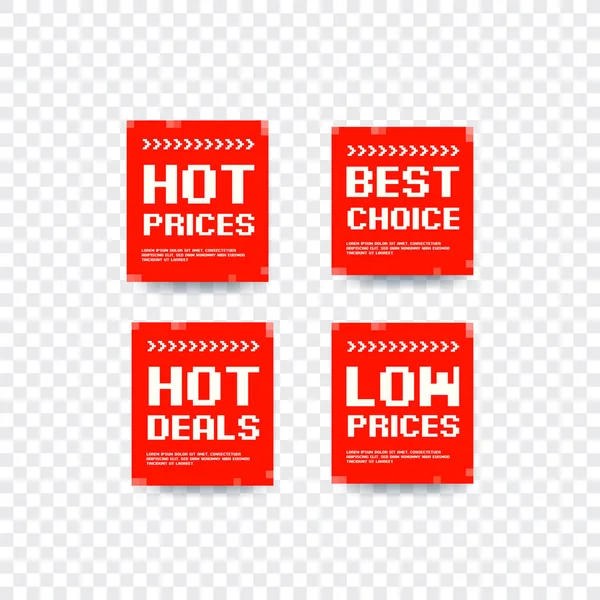 ホット価格 ベストチョイス ホットディール 低価格 ビットマップデザインベクトルラベル — ストックベクタ