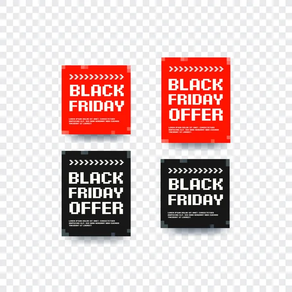Black Friday Offre Bitmap Design Étiquettes Vectorielles — Image vectorielle