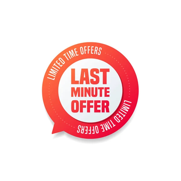 Last Minute Offer Shopping Label — Stock Vector