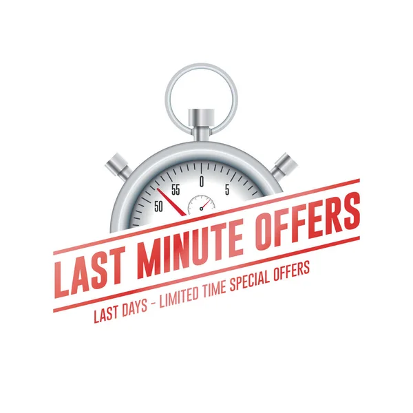 Last Minute Offers Chrono Time Label — Stock Vector