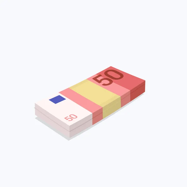 Euro Paper Money Color Vector Icon - Stok Vektor