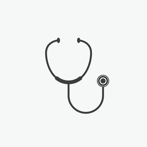 Stethoscope Medical Service Flat Vector Icon — Stock Vector