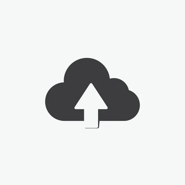 Cloud Upload Platte Vectoricoon — Stockvector