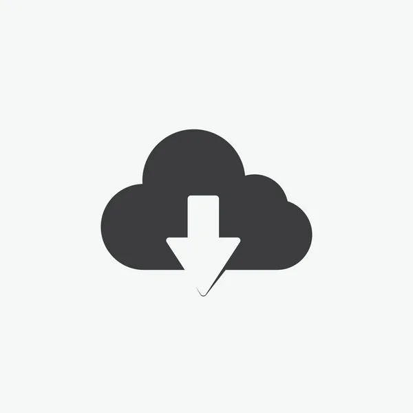 Nuvem Baixar Flat Vector Icon — Vetor de Stock