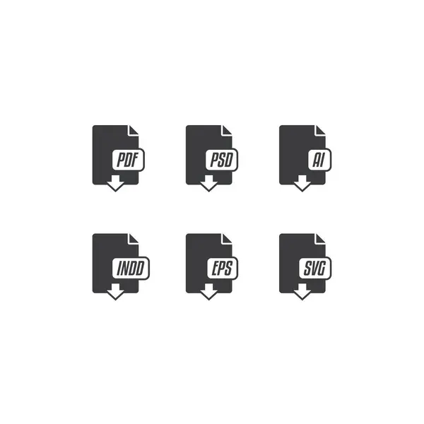 Design Dateiformat Icon Set — Stockvektor
